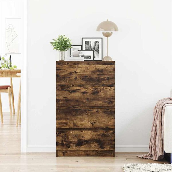vidaXL Sideboard Smoked Oak Engineered Wood Medium Storage Cabinet