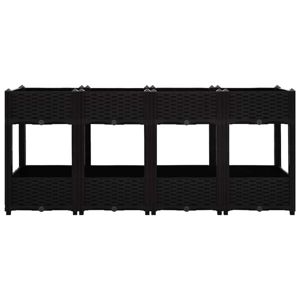 vidaXL Raised Bed Black Polypropylene 63.0 x 15.7 x 28.0 in Raised Bed