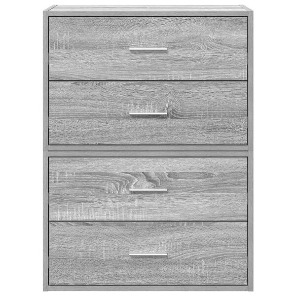 vidaXL Cabinet Set of 2 Grey Sonoma Engineered wood Small Cabinet