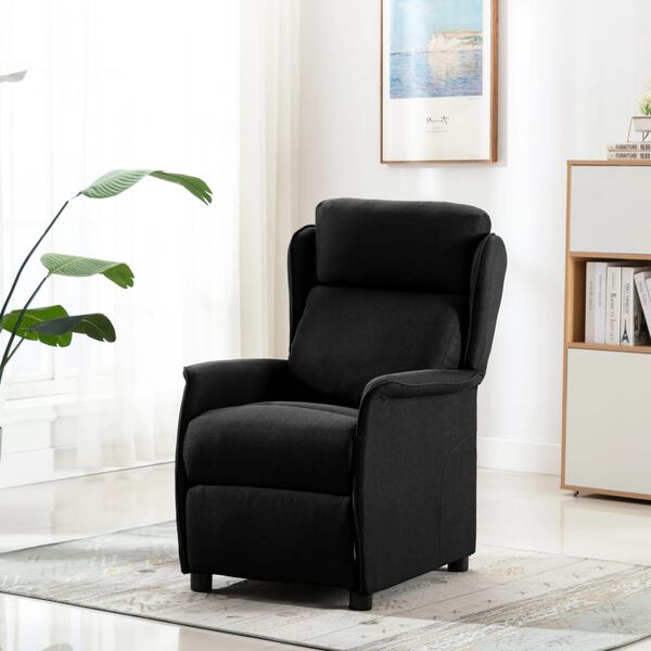 vidaXL Recliner Chair Black Fabric