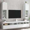 vidaXL TV Cabinet Set of 2 White Engineered Wood, Glass Medium