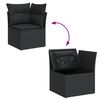 vidaXL Garden Sofa Set Black PE rattan, powder-coated steel, acacia wood