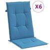 vidaXL Highback Chair Cushion Set of 6 Melange Blue 100% polyester