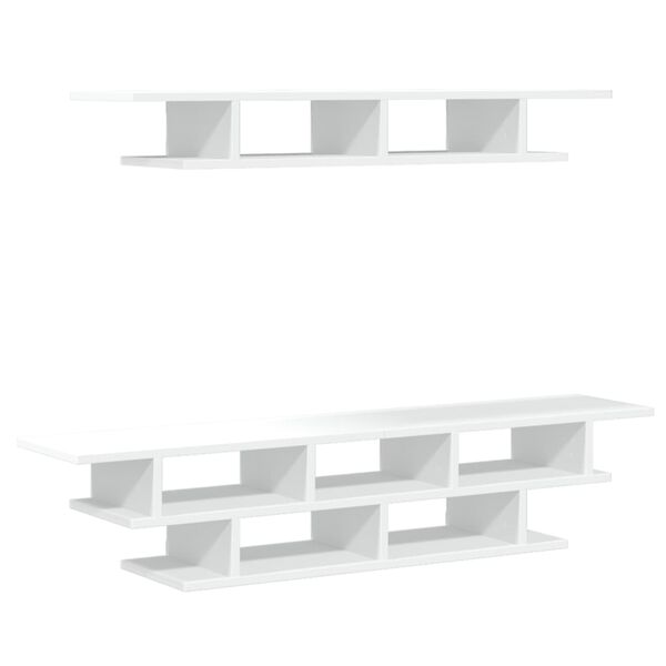 vidaXL TV Wall Unit White Engineered Wood Large Floating TV Wall Unit