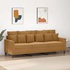 vidaXL 3-seater Sofa Brown Velvet (100% polyester), Metal, Textilene