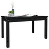 vidaXL Garden Table Black Solid Pine Wood Medium Lightweight
