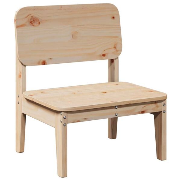 vidaXL Garden Chair Set of 2 Natural Wood Solid Pine Wood Standard