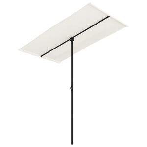 vidaXL Garden Parasol Sand White Aluminum Medium Rotatable