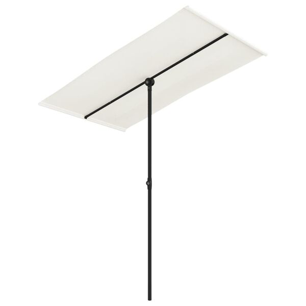 vidaXL Garden Parasol Sand White Aluminum Medium Rotatable