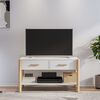 vidaXL TV Cabinet White Engineered wood, solid pine Medium TV Cabinet