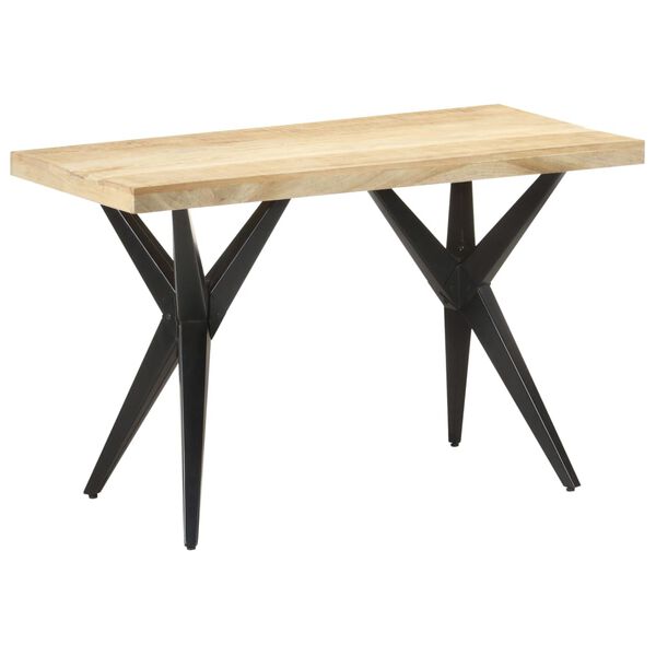 vidaXL Dining Table Natural mango wood Solid mango wood, powder-coated steel