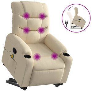 vidaXL Stand Up Massage Recliner Chair Cream