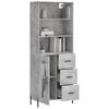 vidaXL Highboard Concrete Grey Engineered Wood and Iron Large Highboard