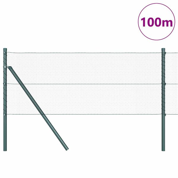 vidaXL Fence Post Green 328.08 x 2.62 ft (0.51 in mesh) Steel and PVC