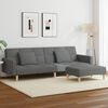 vidaXL Sofa Bed Dark Grey Polyester Fabric 2-seater