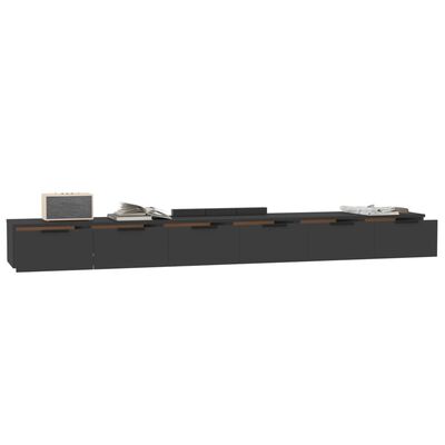 vidaXL Wall Cabinets 2 pcs Black 40.2"x11.8"x7.9" Engineered Wood