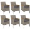vidaXL Garden Dining Set Grey, Dark Grey