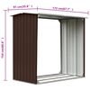 vidaXL Log Storage Shed Galvanized Steel 67.7"x35.8"x60.6" Brown