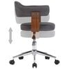vidaXL Office Chair Gray Fabric (90% cotton, 10% polyester), bentwood, metal