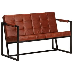 vidaXL Sofa Brown Real goat leather 45.3 in x 24 in x 29.5 in Durable