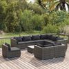 vidaXL Garden Lounge Set Grey PE rattan, powder-coated steel, plastic, glass