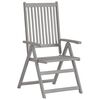 vidaXL Garden Chair Set of 3 Grey Solid acacia wood, 100% polyester