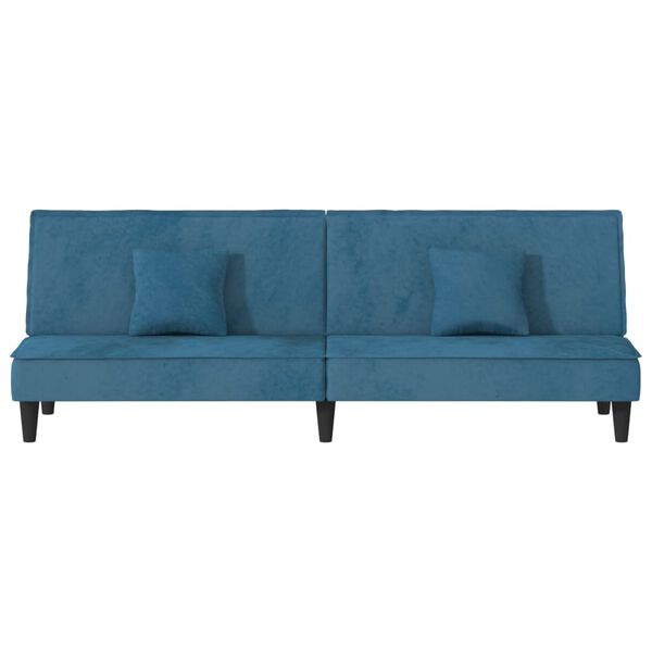 vidaXL Sofa Bed Blue Velvet, Plywood 78.7 x 35.0 x 27.6 in