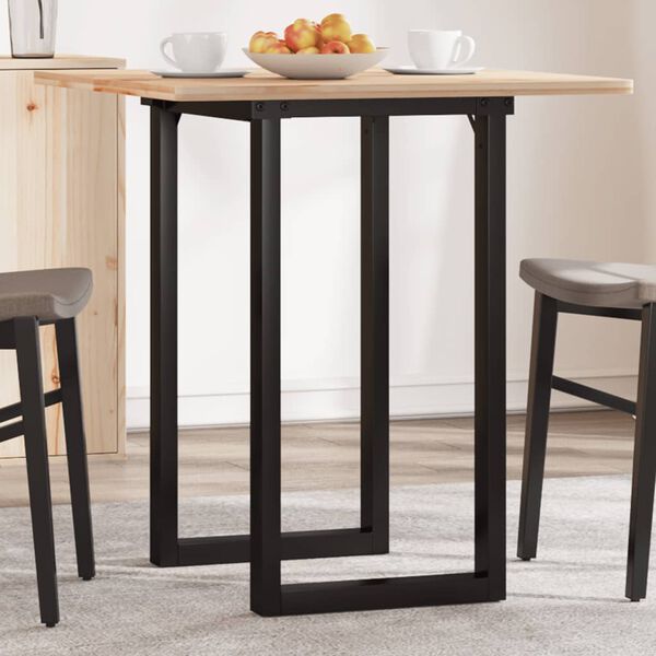 vidaXL Dining Table Leg Black Powder-coated steel Standard Durable