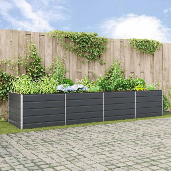vidaXL Planter Anthracite 195 x 100 x 45 cm Galvanised Steel