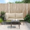 vidaXL Garden Lounge Set Gray PE rattan, steel, polyester Medium Modular