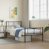 vidaXL Metal Bed Frame Black Powder-Coated Steel Twin Metal Bed Frame