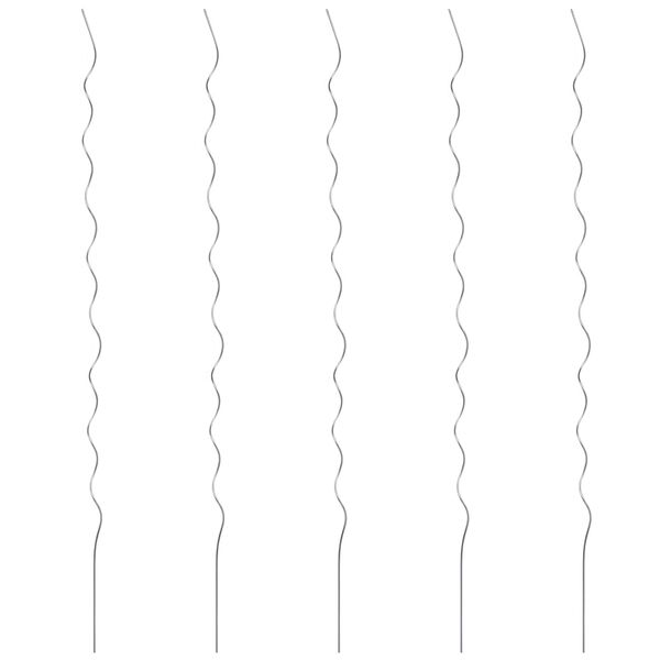 vidaXL Spiral Plant Support Set of 5 Silver Galvanized steel