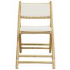 vidaXL Bistro Chair Set of 2 Cream white Bamboo Standard Foldable