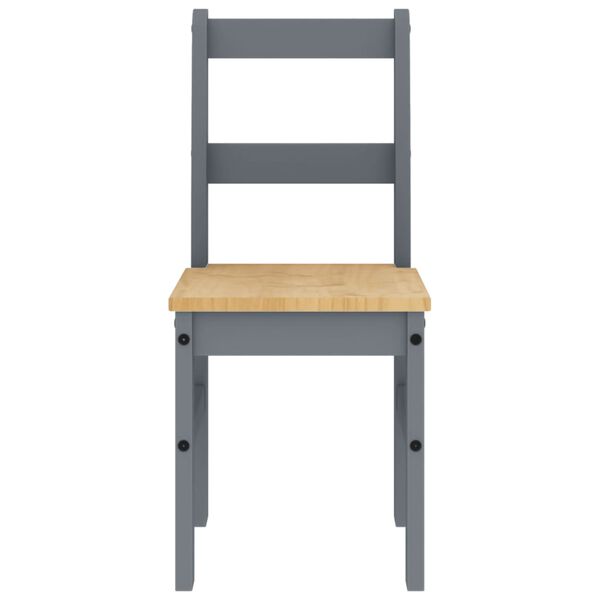 vidaXL Dining Chair Grey Solid pine wood 15.7x18.1x35.4 in Minimalistic