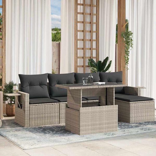 vidaXL Garden Sofa Set Light Grey, Anthracite