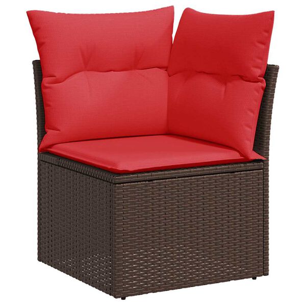 vidaXL 11 Piece Patio Sofa Set with Cushions Brown Poly Rattan (US only)