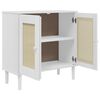 vidaXL Sideboard White Solid pine wood, engineered wood, poly rattan