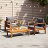 vidaXL Garden Sofa Set Dark grey and natural wood
