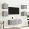 vidaXL TV Wall Cabinet Concrete grey Engineered wood Standard