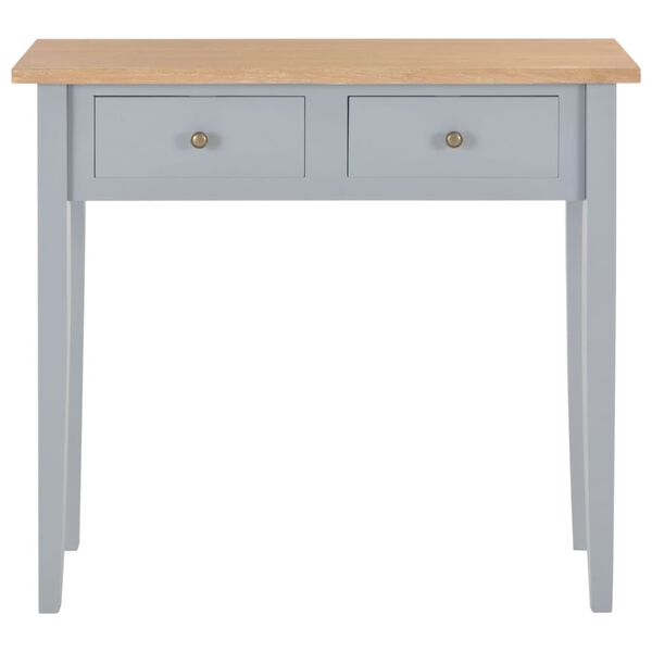 vidaXL Dressing Table Grey and Brown MDF & Pinewood Compact