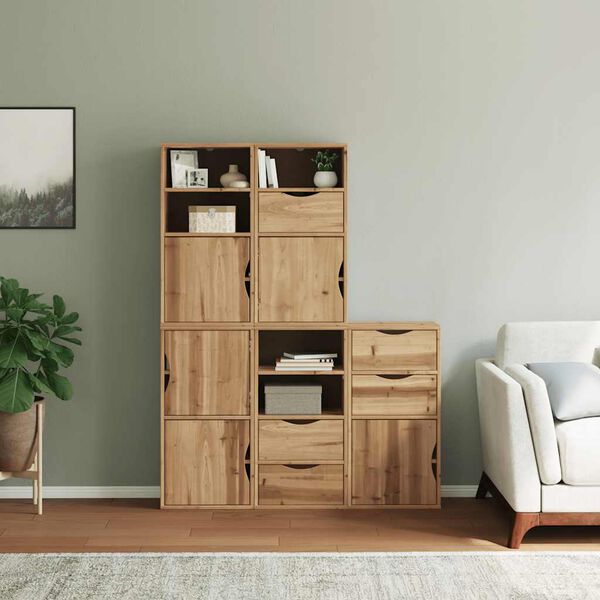 vidaXL Side Cabinet Honey Solid pine wood with engineered wood Medium