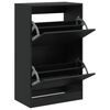 vidaXL Shoe Cabinet Black Engineered wood Compact Shoe Cabinet