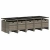 vidaXL Garden Dining Set Grey PE rattan Large Washable Covers