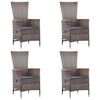 vidaXL Dining Set Grey Solid acacia wood, PE rattan, powder-coated steel
