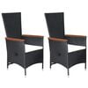 vidaXL 5 Piece Patio Dining Set Black