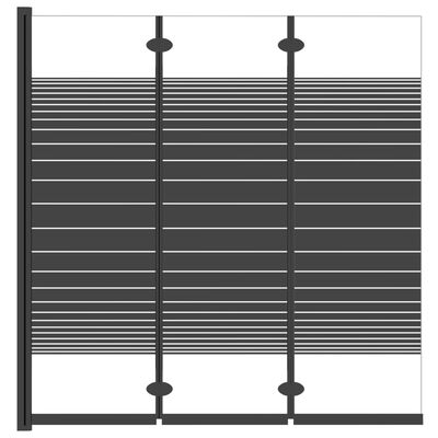 vidaXL Foldable Shower Enclosure 3 Panels 51.2"x51.2" ESG Black