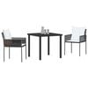 vidaXL Garden Dining Set 5 pcs Black Poly rattan