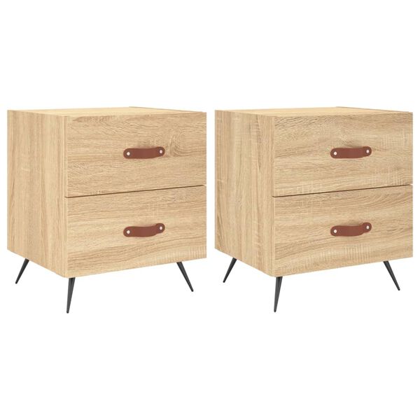 vidaXL Bedside Cabinet Set of 2 Sonoma oak