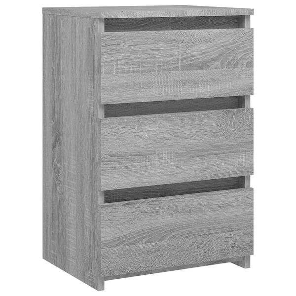 vidaXL Bed Cabinet Grey Sonoma Engineered Wood Medium Bedside Cabinet