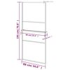 vidaXL Walk-in Shower Wall with Shelf Black 35.4"x76.8" ESG Glass&Aluminum